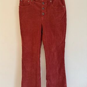 Madewell. Demi Cali Bootcut Rust Corduroy jeans. Size 29.